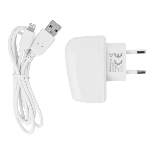 Blue Star Lite hálózati töltő USB-A 1A 5W + USB-A – Lightning kábel TFK-TC-1095B fehér