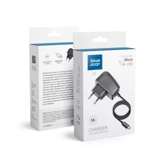   Blue Star Lite hálózati töltő 1A 5W + Micro USB kábel TFK-TC-1095B fekete