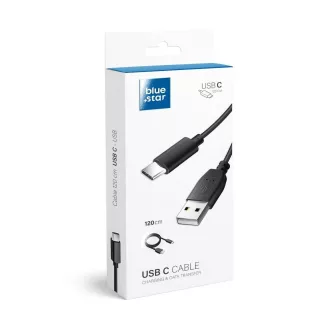 Blue Star Lite USB-A – USB-C töltőkábel 3A 1,2 m fekete