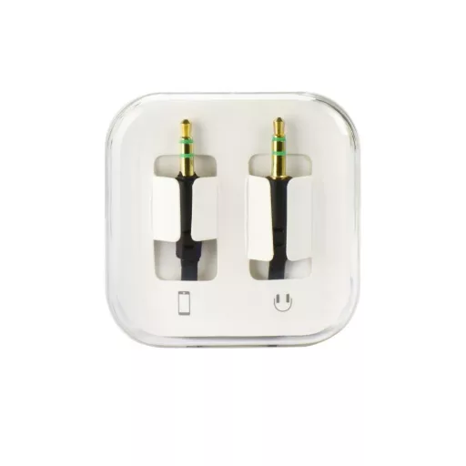 3,5 mm jack – 3,5 mm jack AUX kábel BOX 1 m fekete