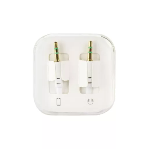 3,5 mm jack – 3,5 mm jack AUX kábel BOX 1 m fehér