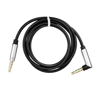   3,5 mm jack – 3,5 mm jack AUX kábel 90°-os csatlakozóval 1 m fekete