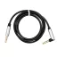 3,5 mm jack – 3,5 mm jack AUX kábel 90°-os csatlakozóval 1 m fekete
