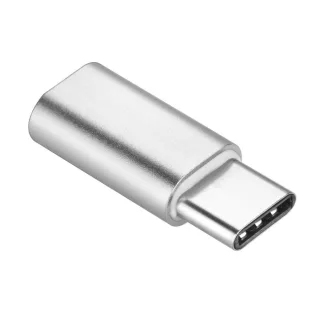Micro USB (anya) – USB-C (apa) adapter ezüst