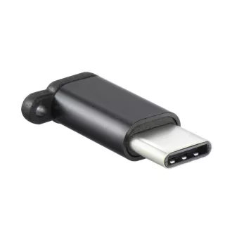 Micro USB (anya) – USB-C (apa) kulcstartó adapter fekete