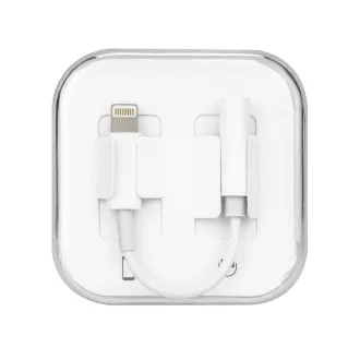   Lightning (apa) – 3,5 mm jack (anya) AUX adapter BOX fehér