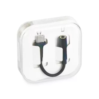   USB-C (apa) – 3,5 mm jack (anya) AUX adapter BOX fekete [DAC]