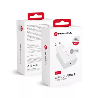   Forcell F-Energy hálózati töltő USB-C QC4.0 PD 3A 45W TFK-TC-45WPD fehér