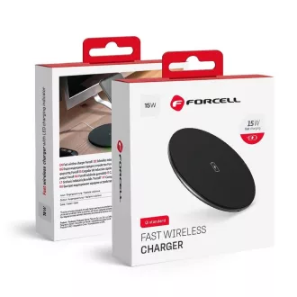   Forcell F-Energy Qi QC 15W vezeték nélküli töltő USB-C – USB-A adatkábellel fekete