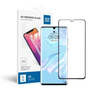   Kijelzővédő Üvegfólia Huawei P30 PRO (Tokbarát) Blue Star 5D fekete