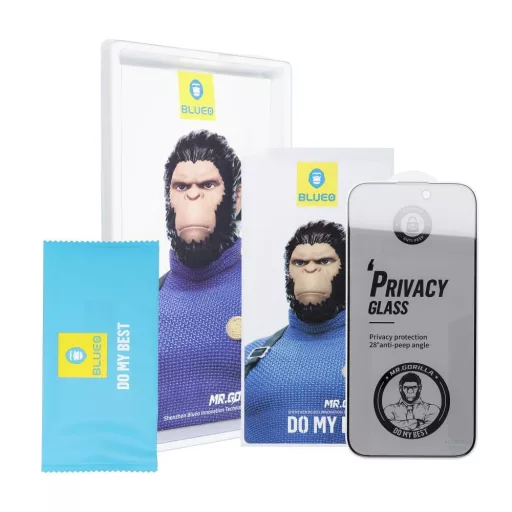 5D Mr. Monkey Üvegfólia - Apple iPhone XR / 11 Fekete Betekintésgátló (Anti-Peep Strong Privacy)