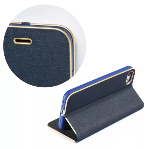 Luna GOLD Flip tok iPhone 7 / 8 / SE 2020 / SE 2022 navy blue