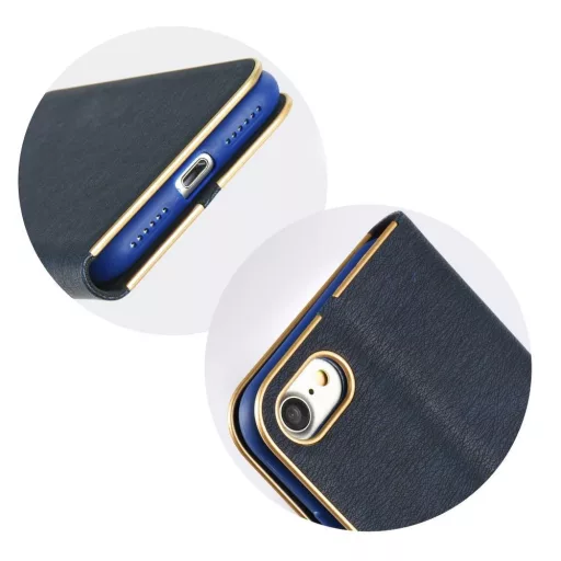 Luna GOLD Flip tok iPhone 7 / 8 / SE 2020 / SE 2022 navy blue