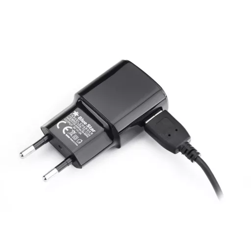 Hálózati töltő USB-A 2A 10W + USB-A – Micro USB kábel Blue Star TFK-TC-1100B fekete