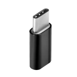 Micro USB (anya) – USB-C (apa) adapter fekete