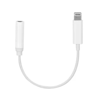 Lightning (apa) – 3,5 mm jack (anya) AUX adapter fehér