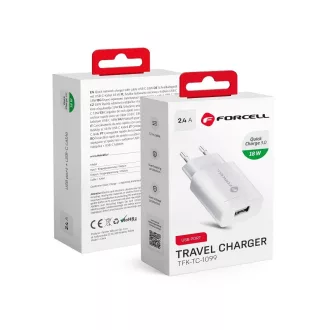   Forcell F-Energy hálózati töltő USB-A QC3.0 2,4A 18W TFK-TC-1099 fehér