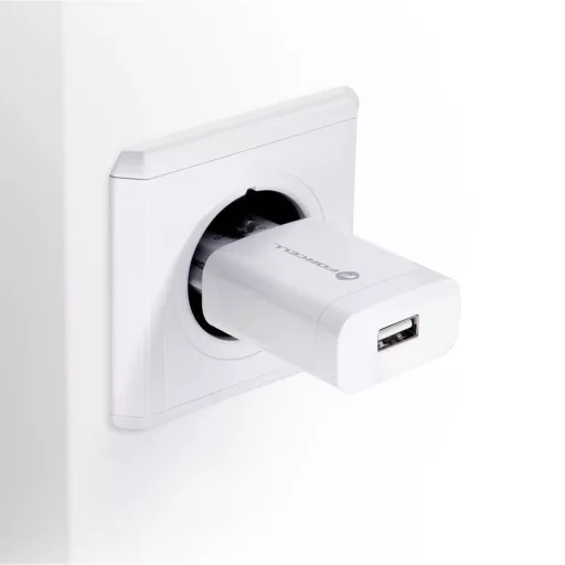 Forcell F-Energy hálózati töltő USB-A QC3.0 2,4A 18W + USB-A – USB-C kábel TFK-TC-1099 fehér