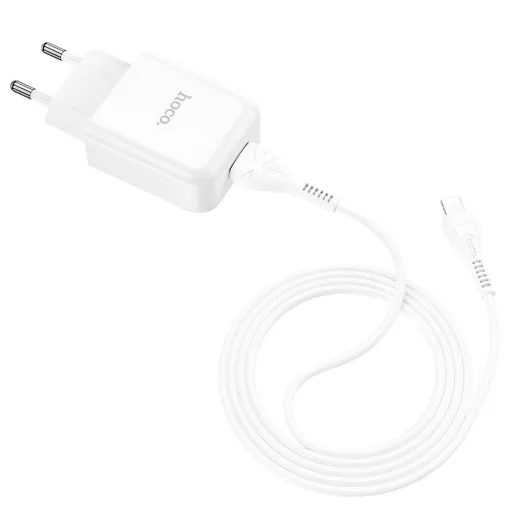 Hoco hálózati töltő USB-A 2A 10W + USB-A – Lightning kábel N2 fehér