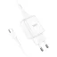 Hoco hálózati töltő USB-A 2A 10W + USB-A – USB-C kábel N2 fehér