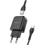 Hoco hálózati töltő USB-A 2A 10W + USB-A – USB-C kábel N2 fekete