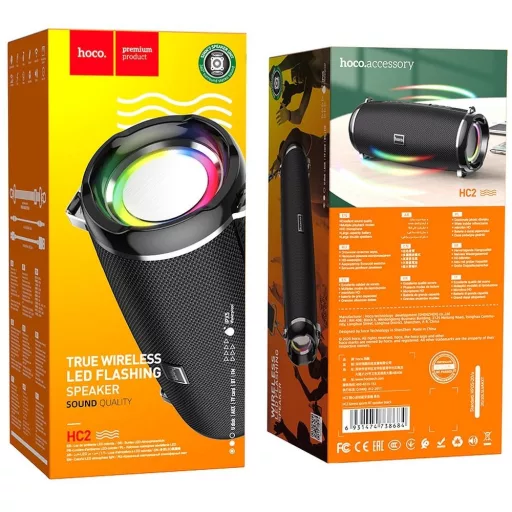 Vezeték nélküli hangszóró LED 2 x 5W 6h Hoco HC2 fekete