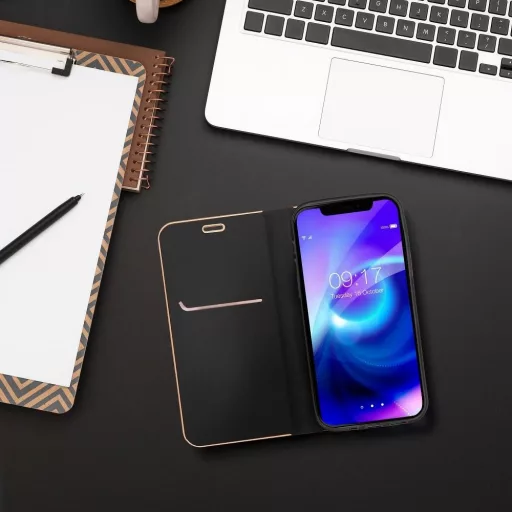 LUNA Gold Flip tok Samsung A12 / M12 fekete