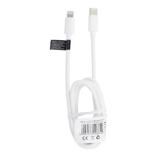 USB-C – Lightning kábel C291 PD 3A 20W 1 m fehér