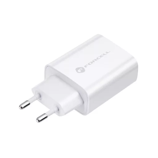 Forcell F-Energy hálózati töltő USB-C QC4.0 PD 3A 25W + USB-C – USB-C kábel TFK-TC-25WPD fehér