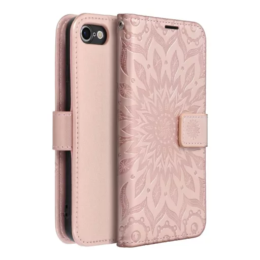 Mezzo Flip tok iPhone 7 / 8 / SE 2020 / SE 2022 mandala rozéarany