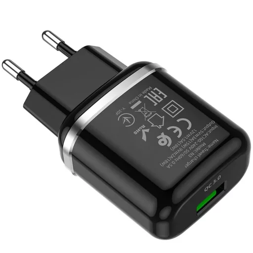 Hoco hálózati töltő USB-A QC3.0 3A 18W N3 fekete