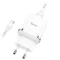 Hoco hálózati töltő USB-A QC3.0 3A 18W + USB-A – Micro USB kábel N3 fehér