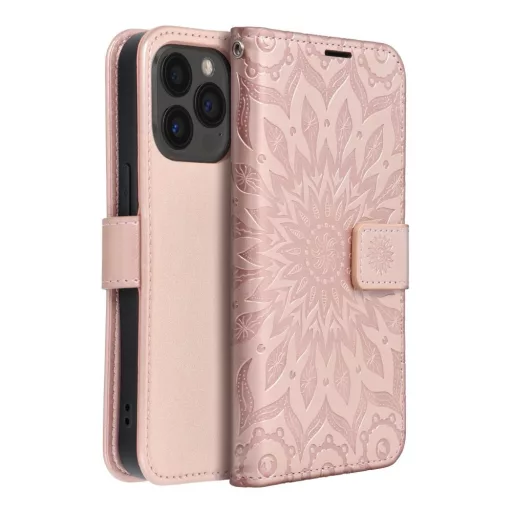 Mezzo Flip tok iPhone 13 PRO MAX mandala rozéarany
