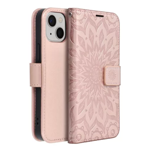 Mezzo Flip tok iPhone 13 MINI mandala rozéarany