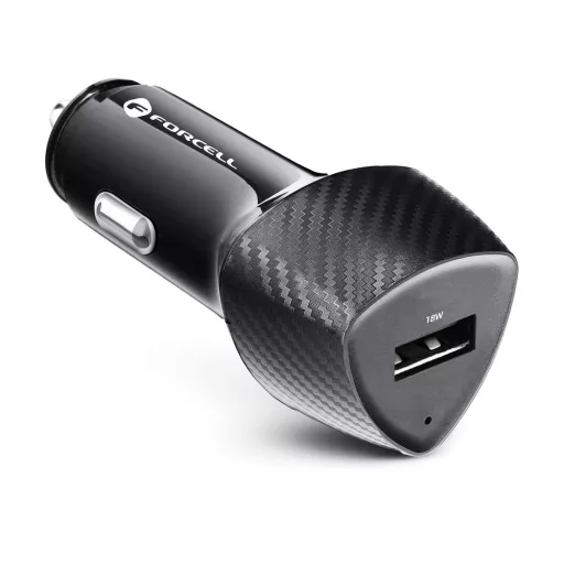 Forcell F-Energy Carbon autós töltő USB-A QC3.0 3A 18W CC50-1A fekete