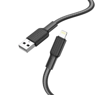   Hoco USB-A – Lightning töltőkábel X69 2,4A 1 m fekete-fehér