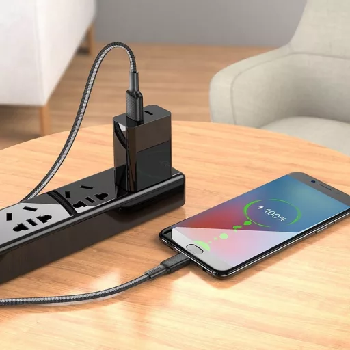 USB-A – Micro USB kábel Hoco 2,4A 1 m X69 fekete-fehér