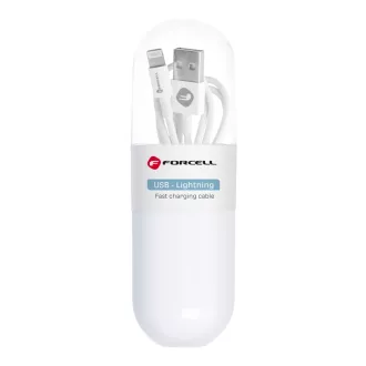   Forcell F-Energy USB-A – Lightning töltőkábel Tube C316 1A 1 m fehér