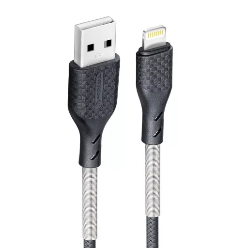Forcell F-Energy USB-A – Lightning töltőkábel Carbon CB-01A 2,4A 12W 1 m fekete