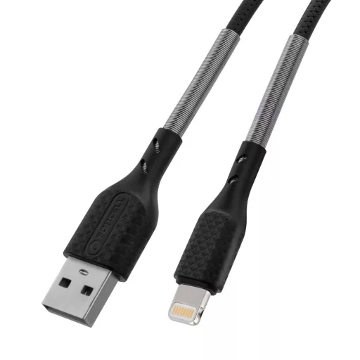 Forcell F-Energy USB-A – Lightning töltőkábel Carbon CB-01A 2,4A 12W 1 m fekete
