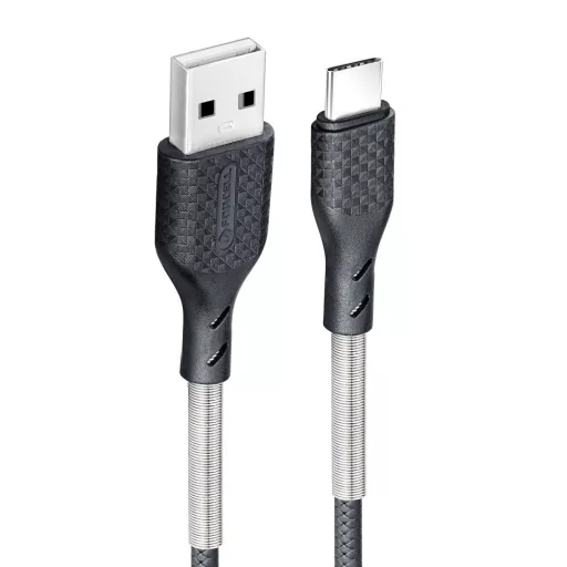 Forcell F-Energy USB-A – USB-C töltőkábel QC4.0 Carbon CB-02A 5A 60W 1 m fekete