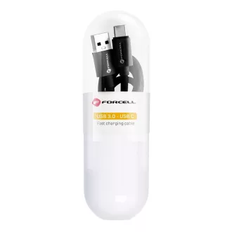  Forcell F-Energy USB-A – USB-C töltőkábel QC3.0 Tube C398 3A 1 m fekete