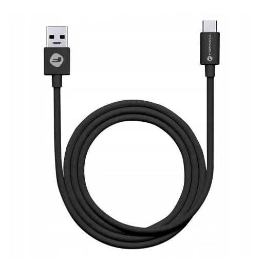 Forcell F-Energy USB-A – USB-C töltőkábel QC3.0 Tube C398 3A 1 m fekete