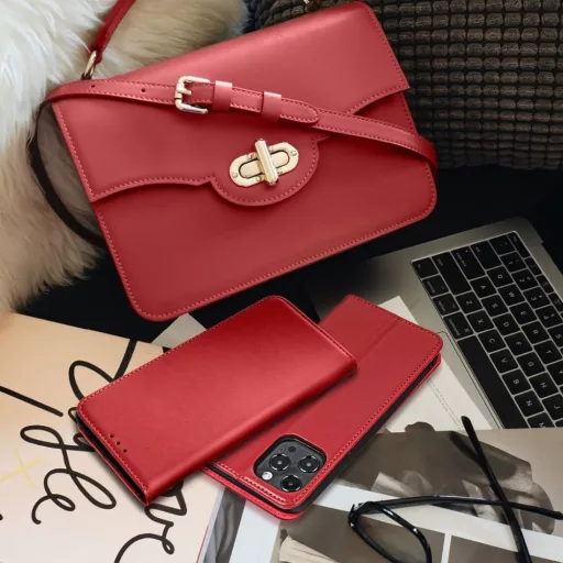 SMART PRO Leather bőrhatású flip tok  SAMSUNG A13 4G claret