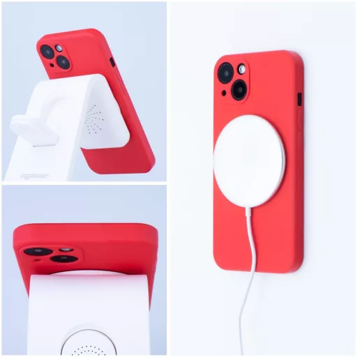 SILICONE MAG COVER Magsafe kompatibilis tok iPhone 12 Mini piros