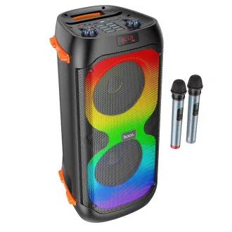   Hoco BS53 Bluetooth vezeték nélküli hangszóró LED Outdoor Manhattan + dupla vezeték nélküli mikrofon