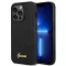 GUESS tok iPhone 14 Pro GUHCP14LHGGSHK (Glitter Flakes Script Metal Logo) fekete