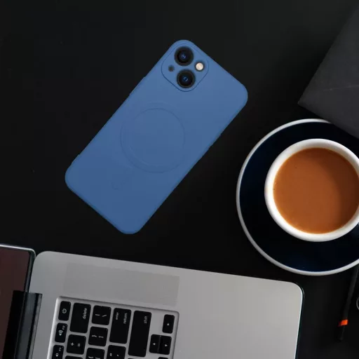 SILICONE MAG COVER Magsafe kompatibilis tok iPhone 14 Pro Max kék