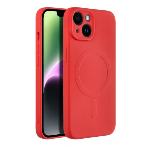 SILICONE MAG COVER Magsafe kompatibilis tok iPhone 14 piros