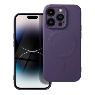   Silicone Mag Cover tok iPhone 14 PRO MagSafe kompatibilis sötétlila